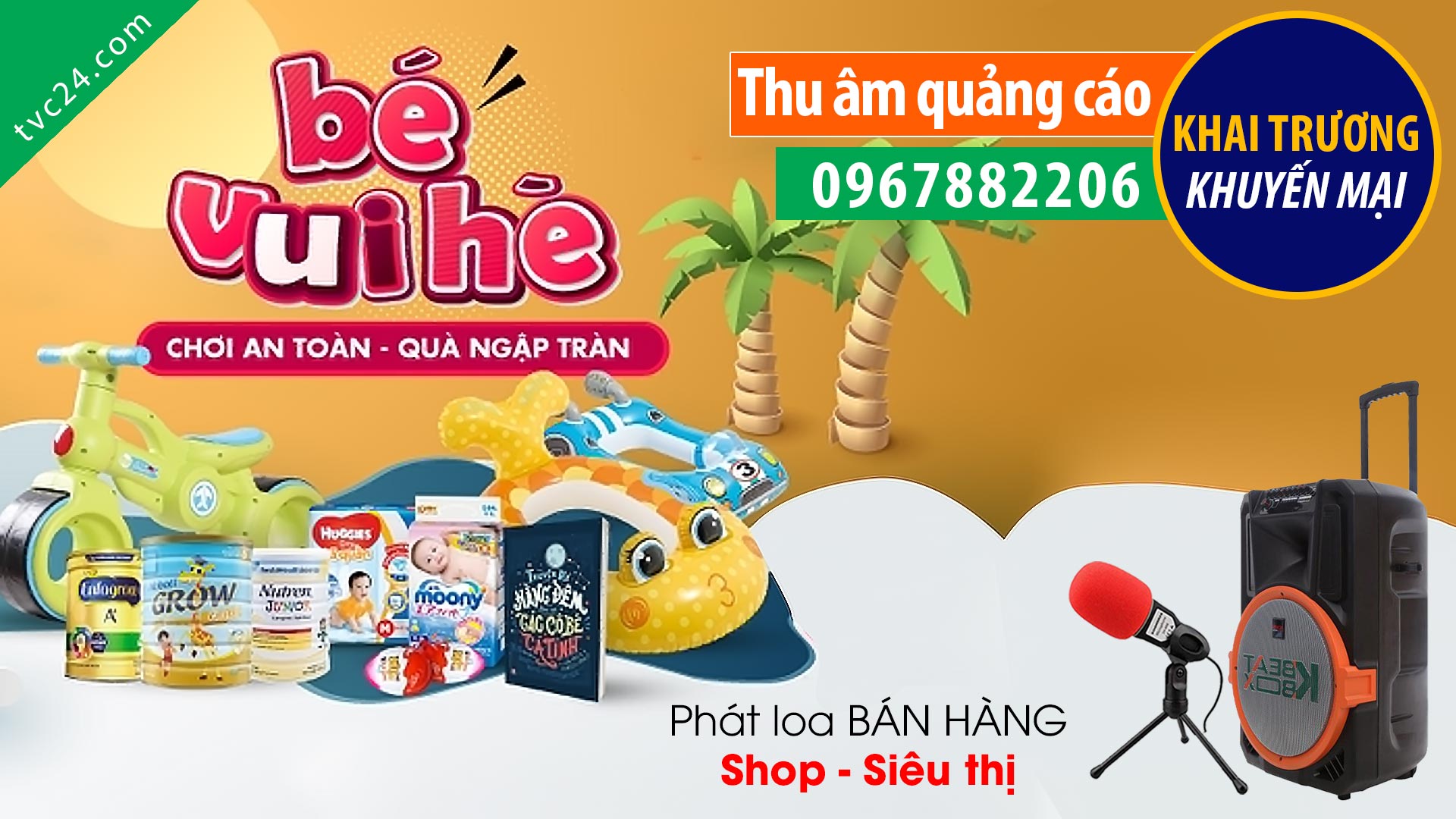 Thu âm quảng cáo Siêu thị Sữa bỉm Oanh baby