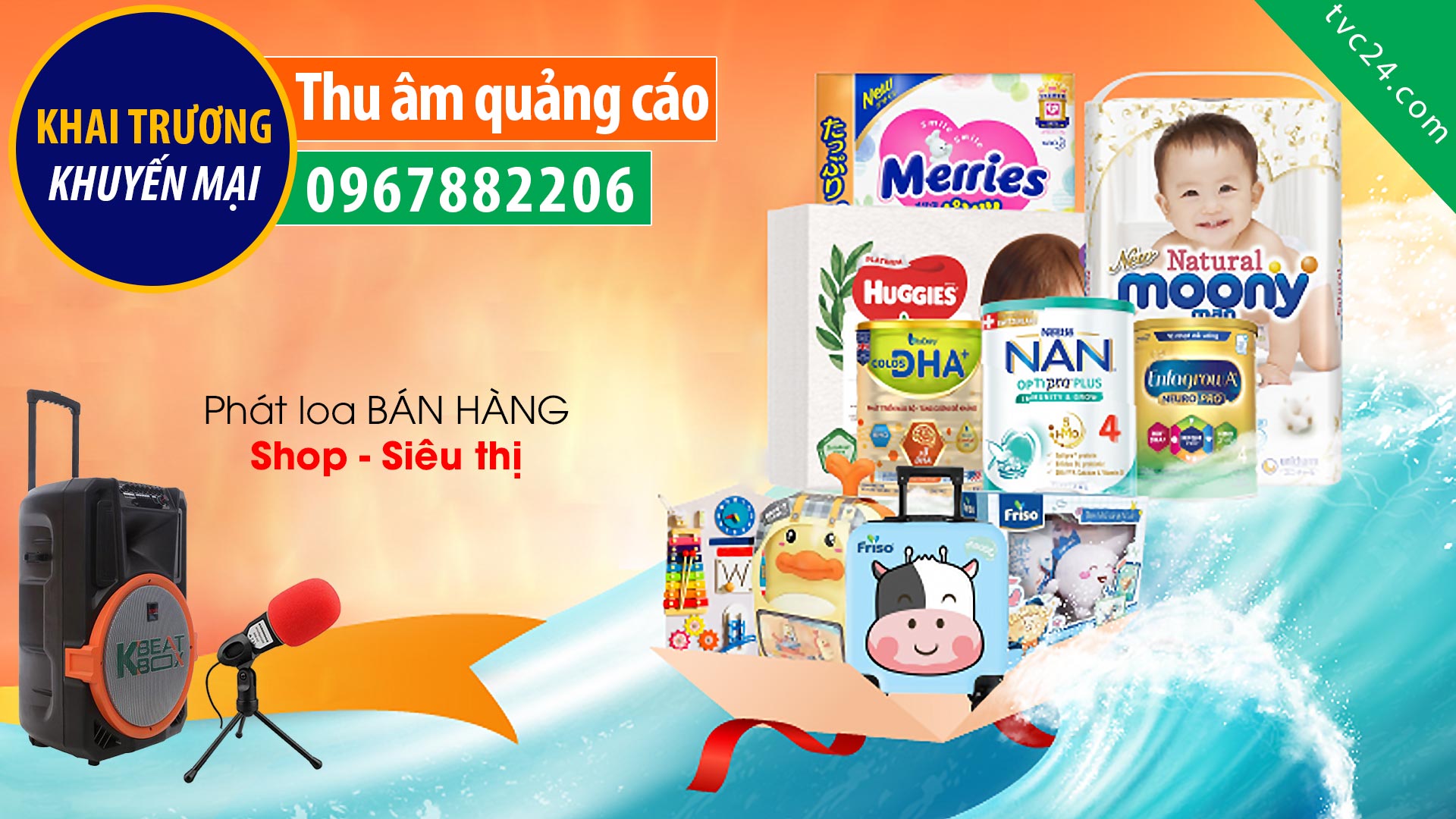 Thu âm quảng cáo Siêu thị sữa Nhật Linh TVC24 đọc Khuyến mại hay nhất