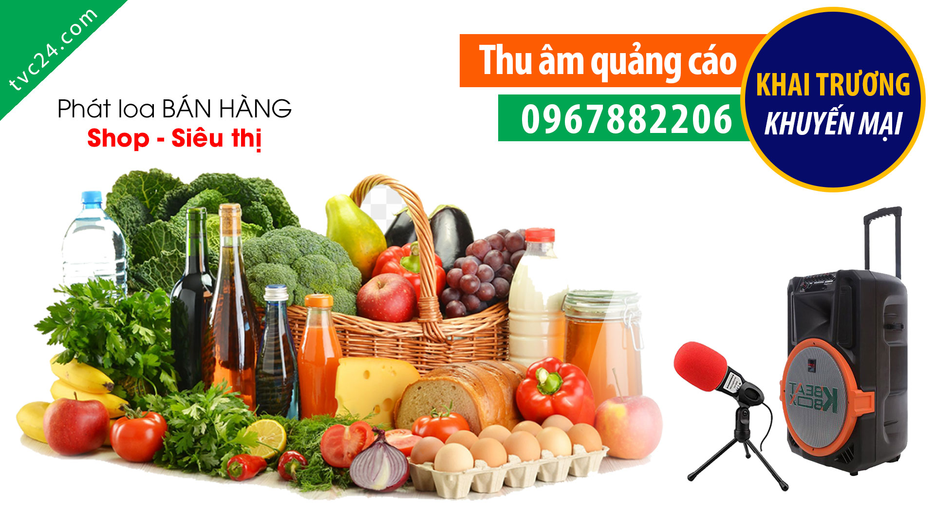 Thu âm quảng cáo Cháo bếp Mẹ Su MC đọc phát loa bán hàng