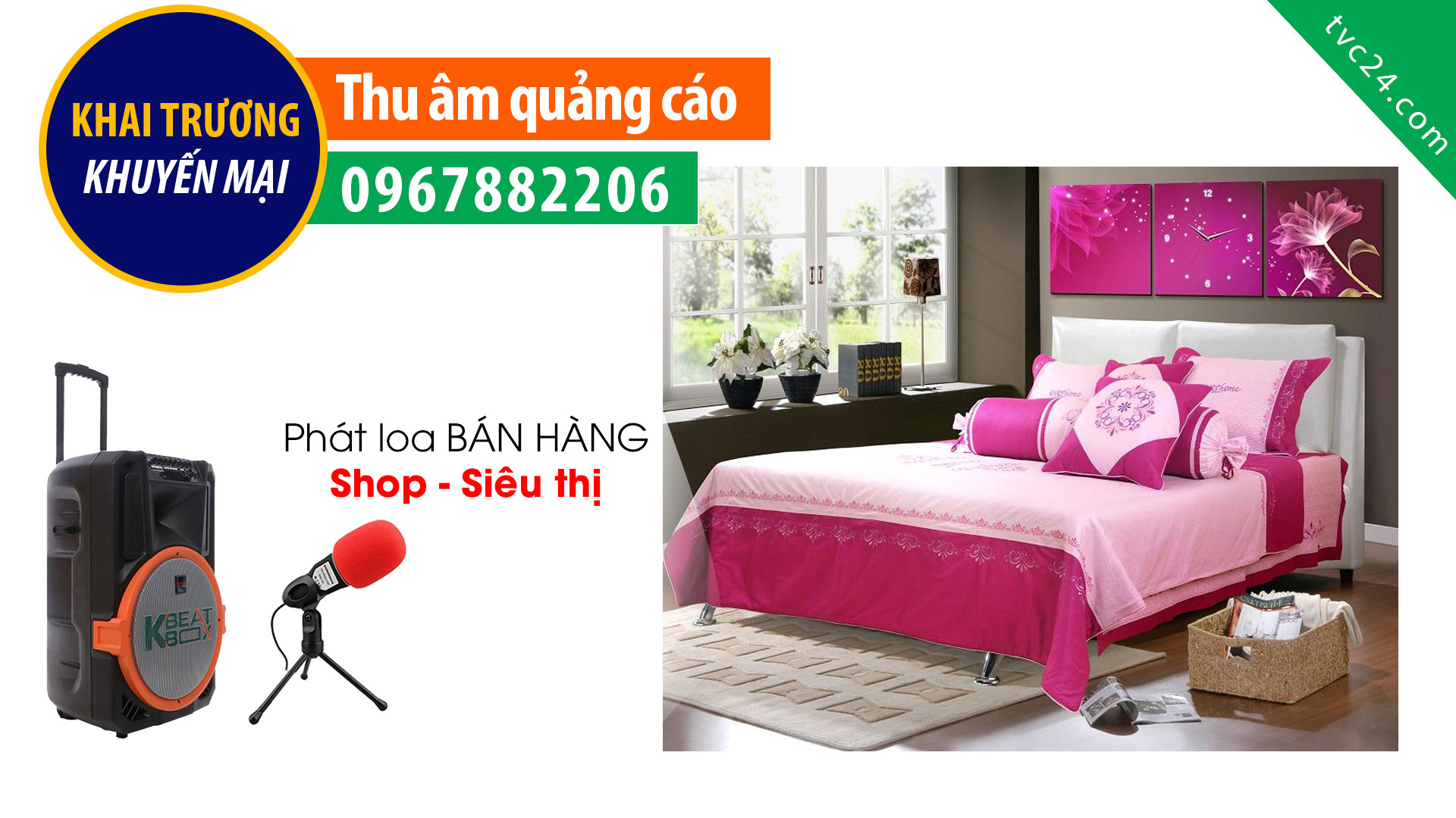 Thu âm quảng cáo cửa hàng nệm cao su Trung Sơn
