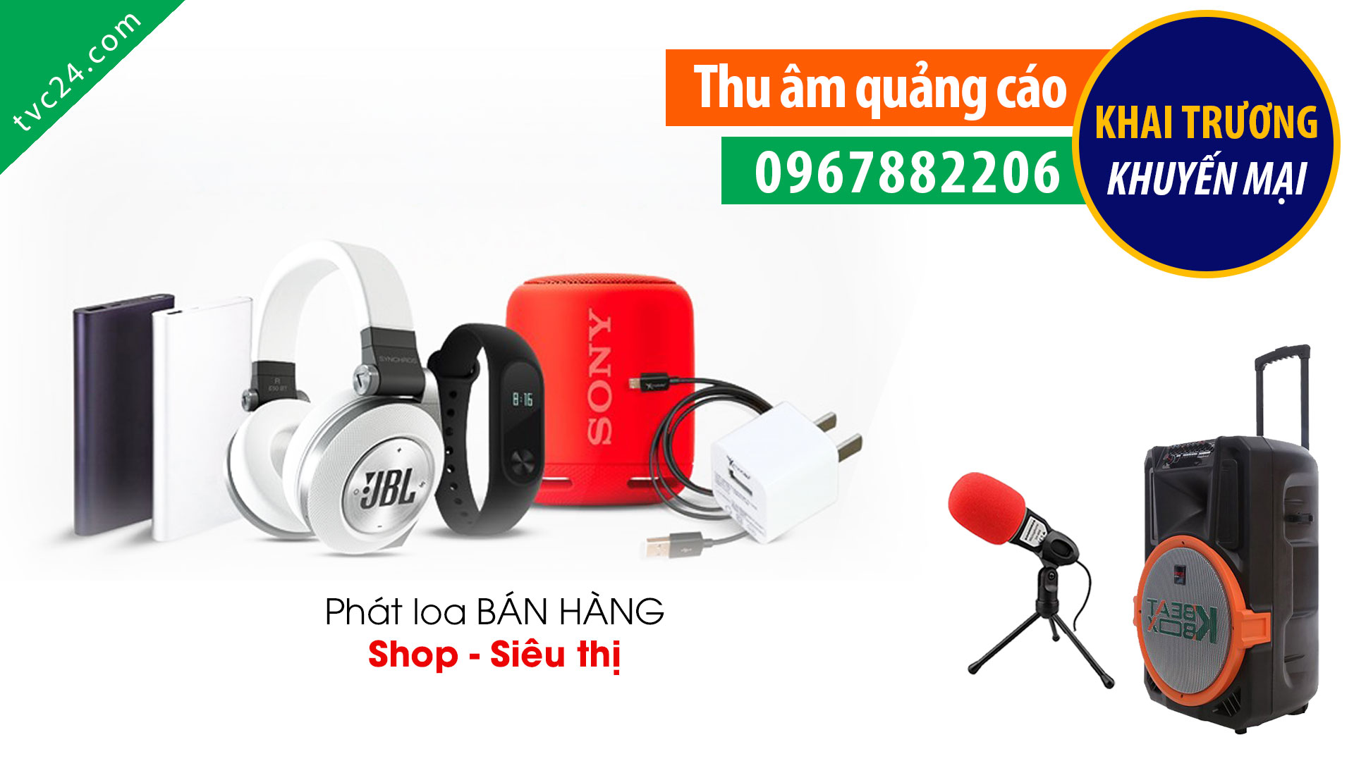 Thu âm quảng cáo Phụ kiện điện thoại Đồng giá VIP