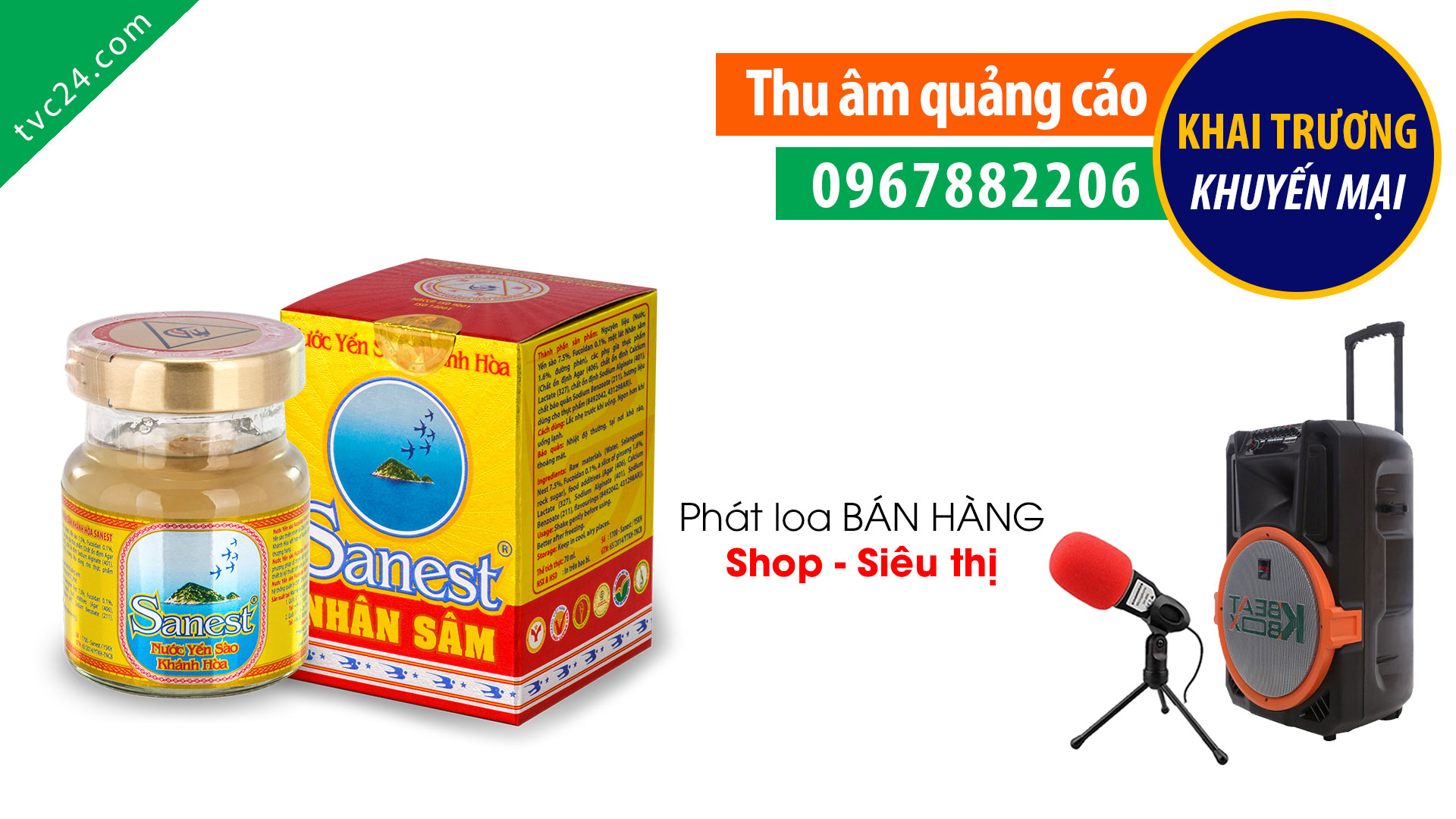 Thu âm quảng cáo Yến sào Sanest TVC24 thu âm bán hàng giá tốt
