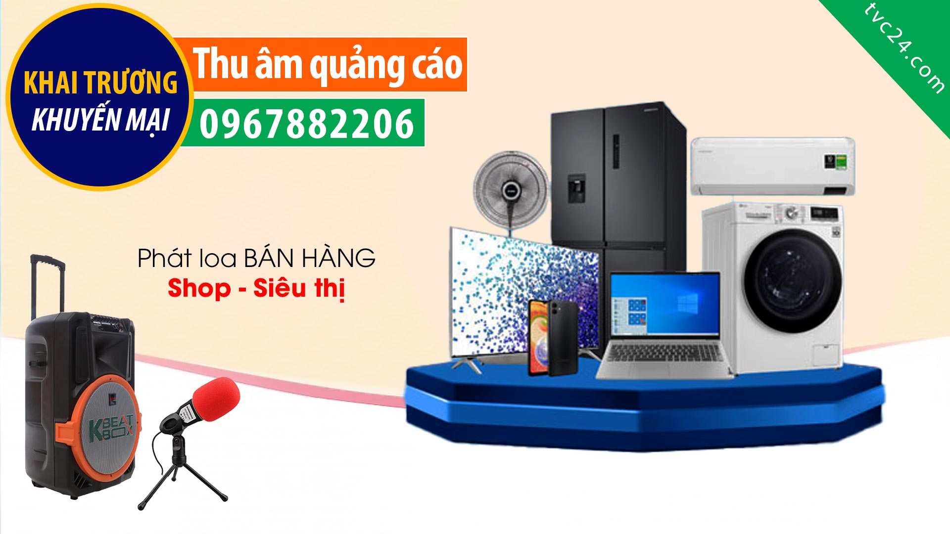 Thu âm Khai trương tổng kho điện máy 2T MC đọc quảng cáo