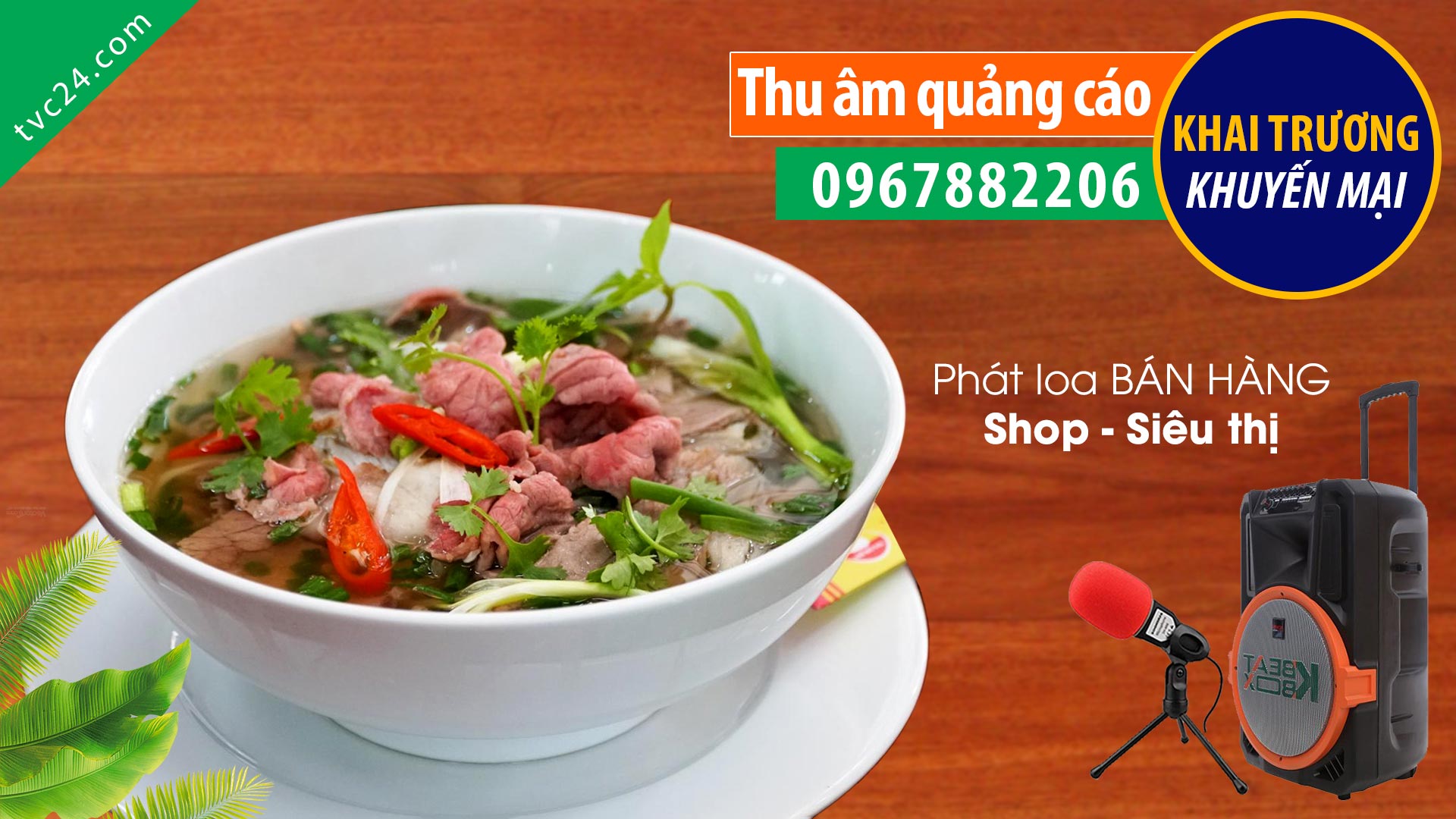 Thu âm quang cao phở bò gia truyền Tuấn Hải