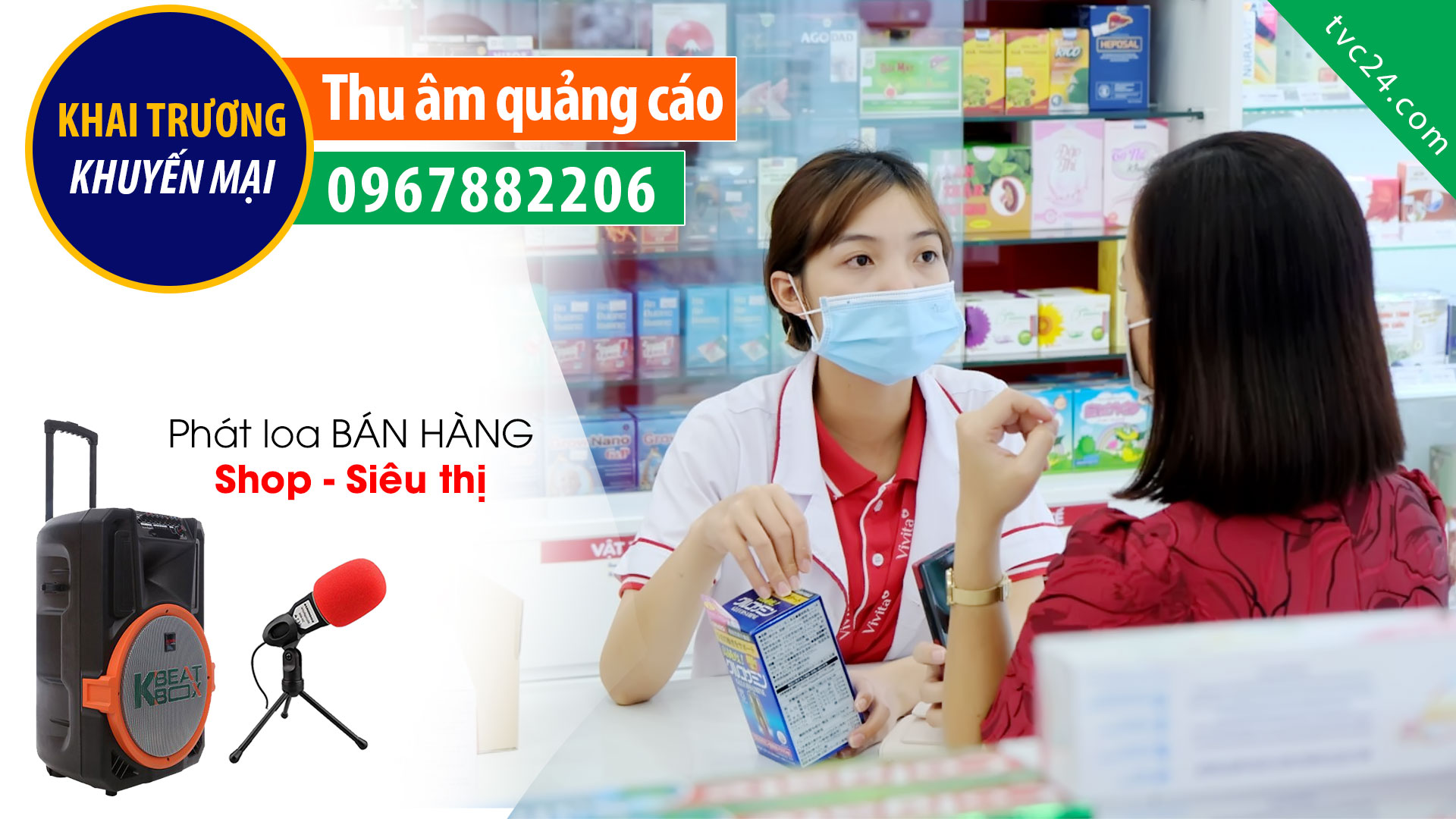 Thu âm quảng cáo khai trương quầy thuốc Minh Châu