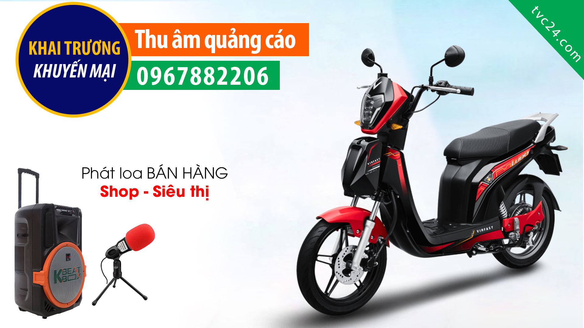 Thu âm quảng cáo xe máy điện Vinfast Tuấn Luyến MC nữ TVC24