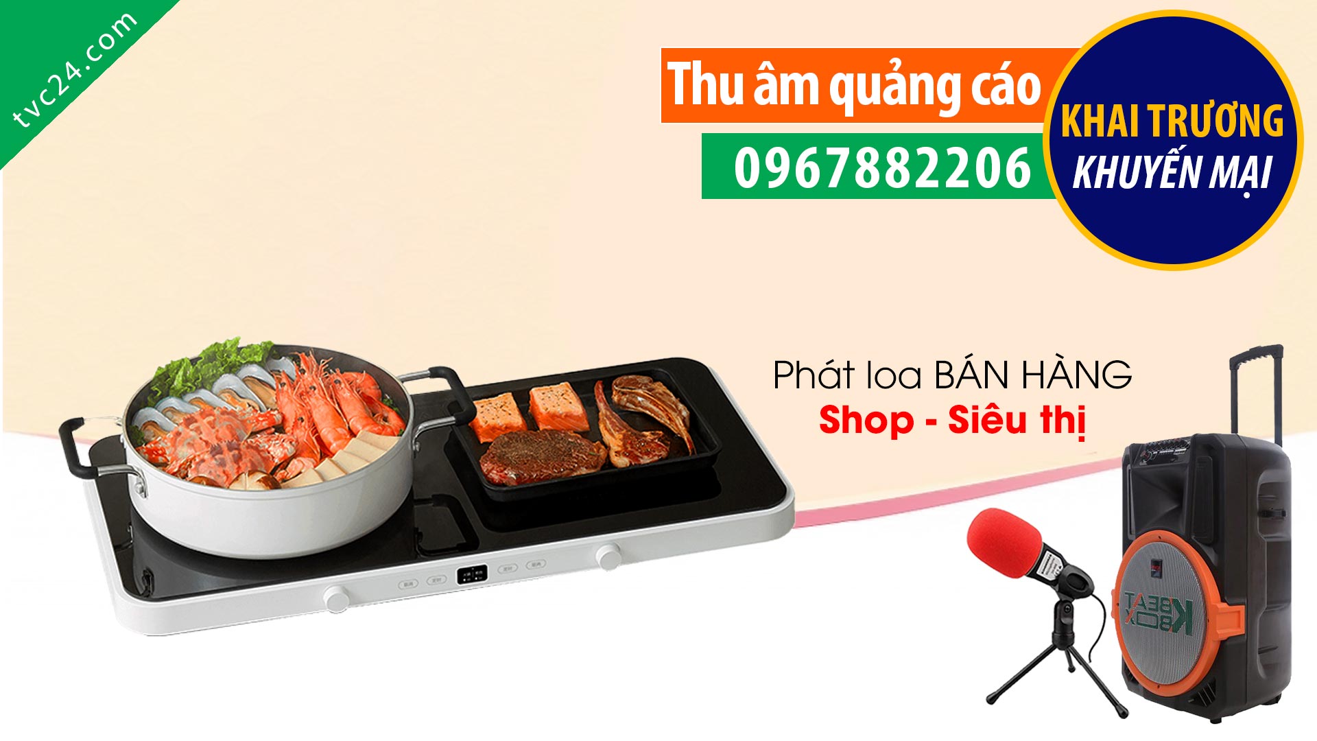 Thu âm khai trương bếp từ thiết bị nhà bếp đại lý Thắng Lợi