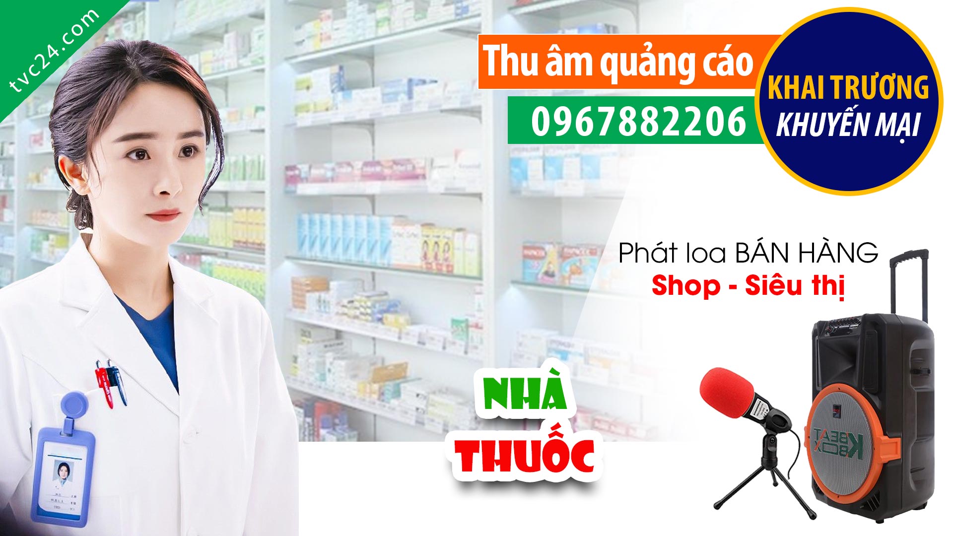 Thu âm quảng cáo nhà thuốc Phúc Khang MC nữ đọc Cực độc