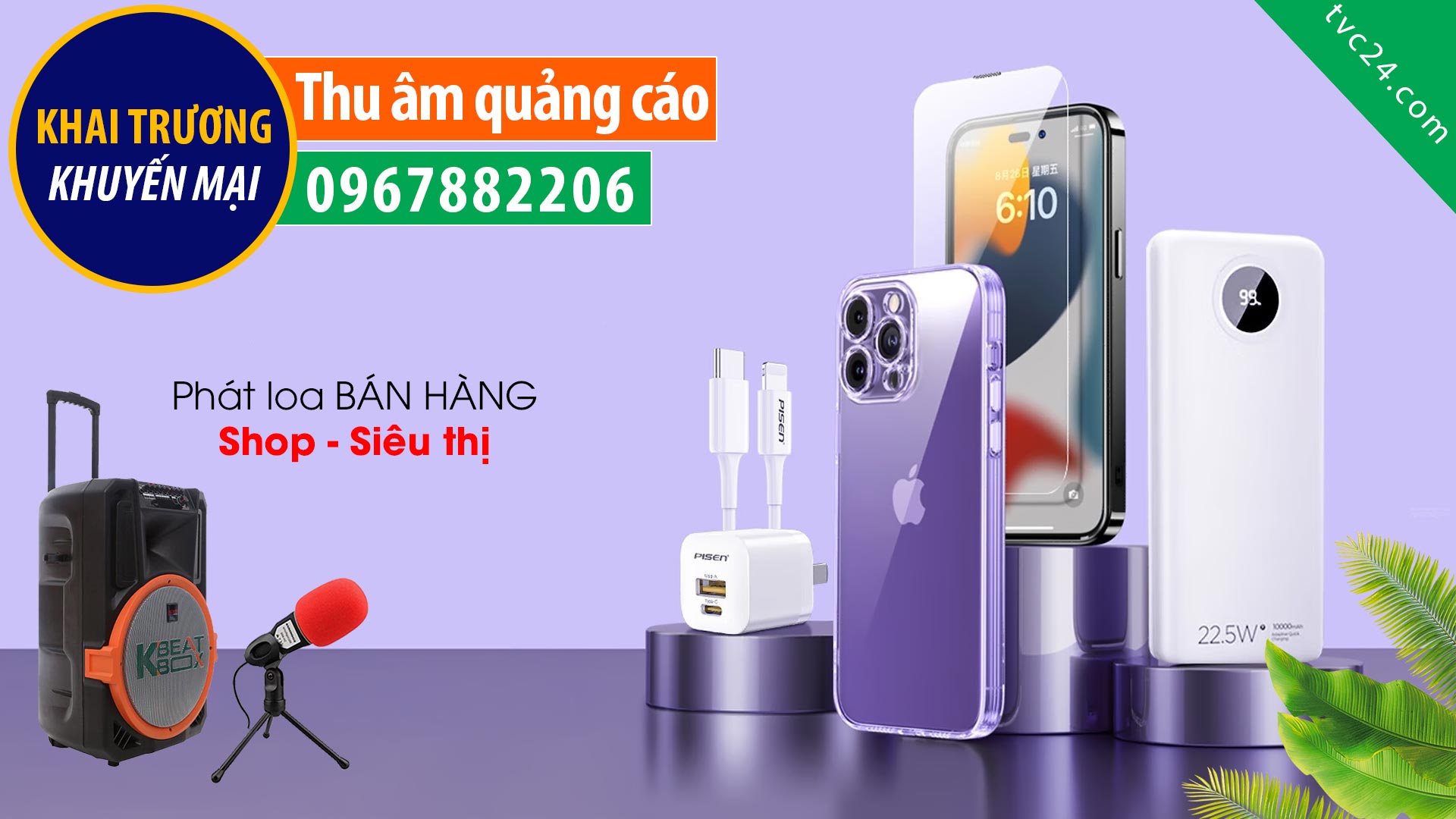 Thu âm quảng cáo Gian hàng Ngọc Sơn phụ kiện điện thoại