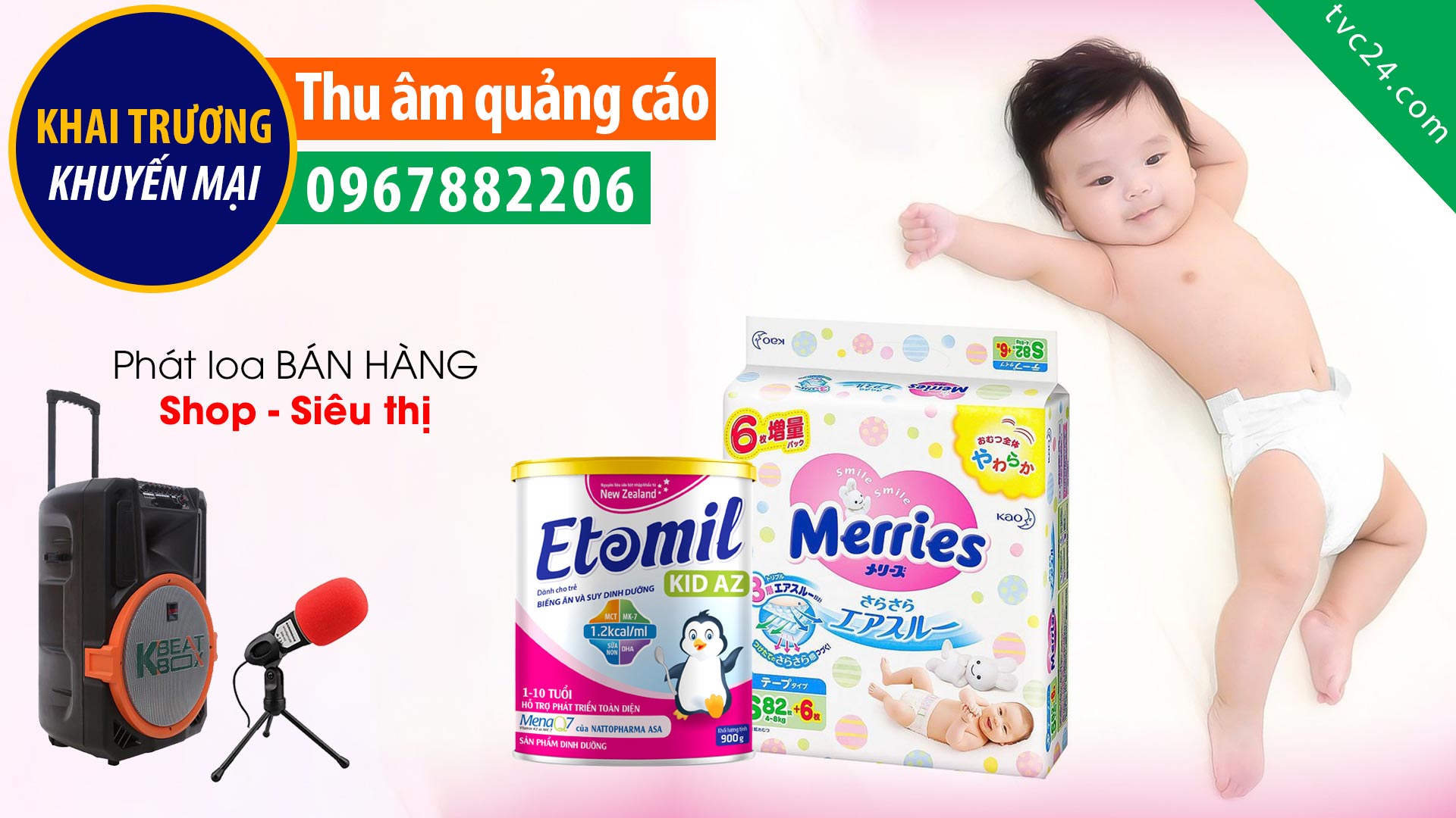 Thu âm Khai trương Shop Gấu TVC24 đọc quảng cáo