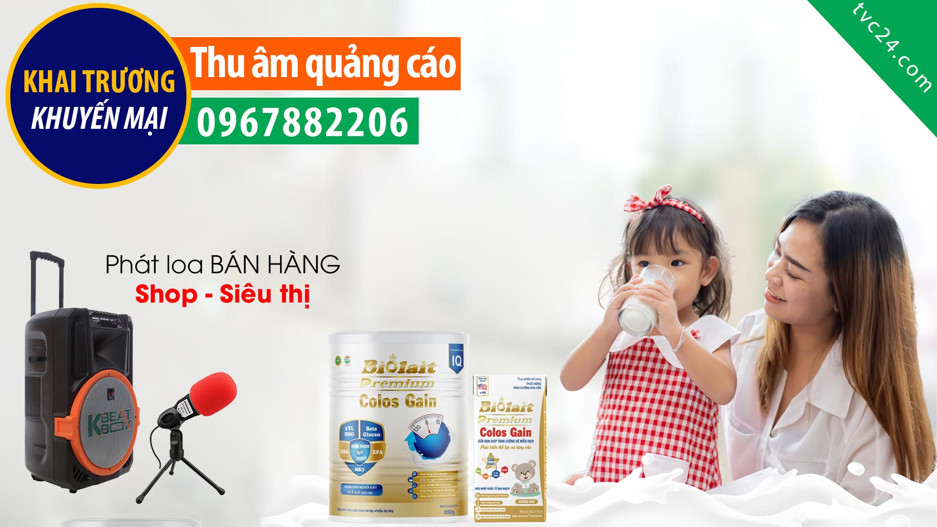 Thu âm quảng cáo shop baby Cường Nguyệt Sữa bỉm giá Tốt