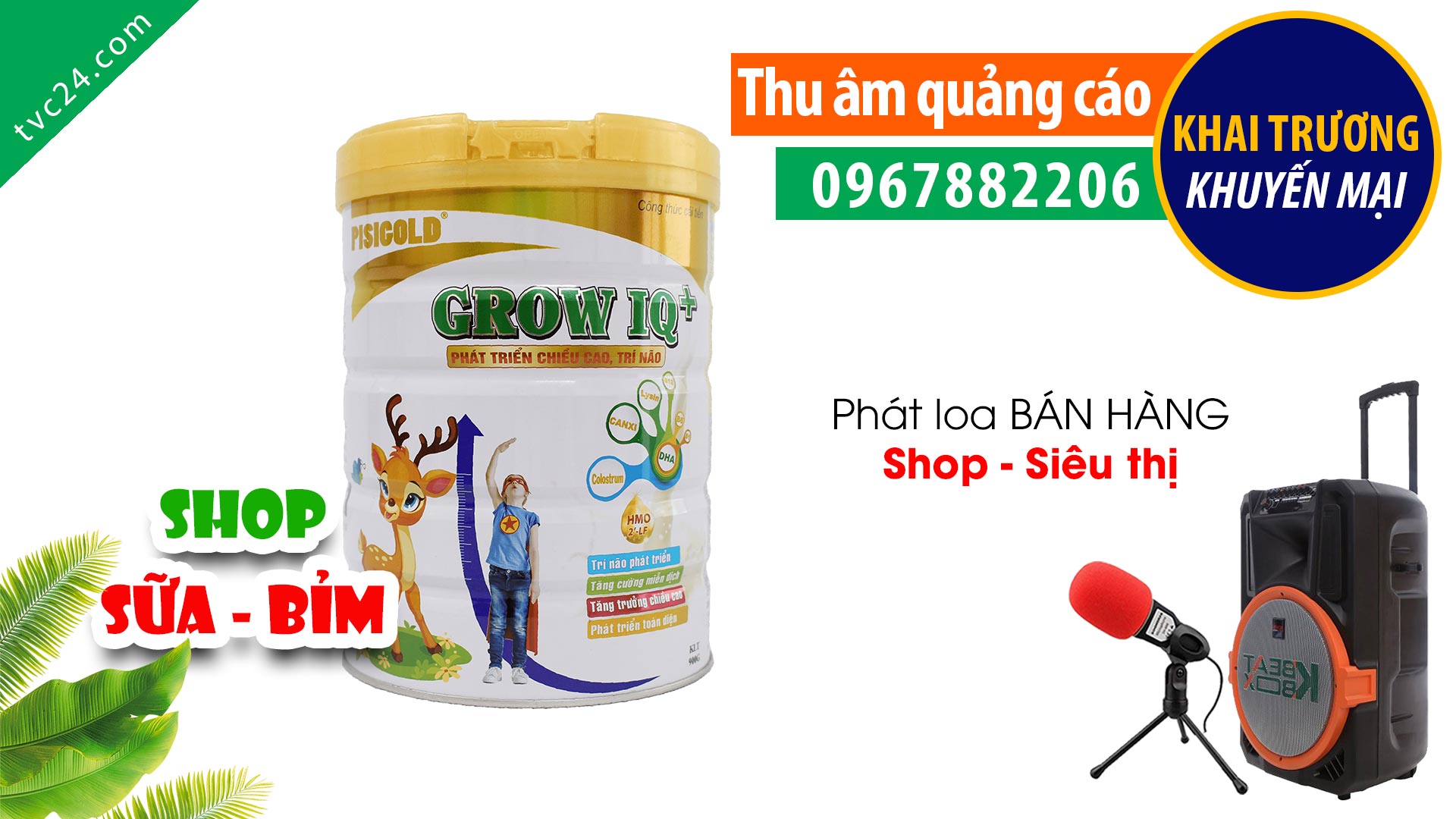 Thu âm Quảng cáo sữa non colostrum grow IQ giá tốt chất lượng