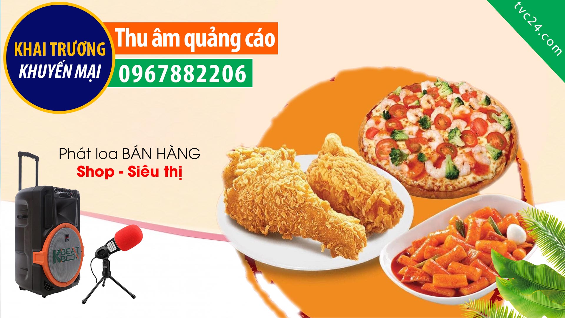 Thu âm Khai trương quán Tokki chicken phố ăn vặt TVC24 đọc Quảng cáo hấp dẫn