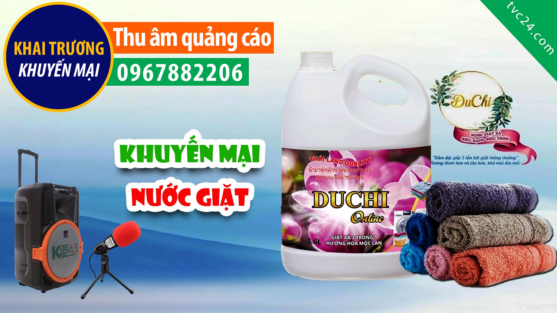 Thu âm Quảng cáo nước giặt xả Duchi MC đọc Cuốn hút