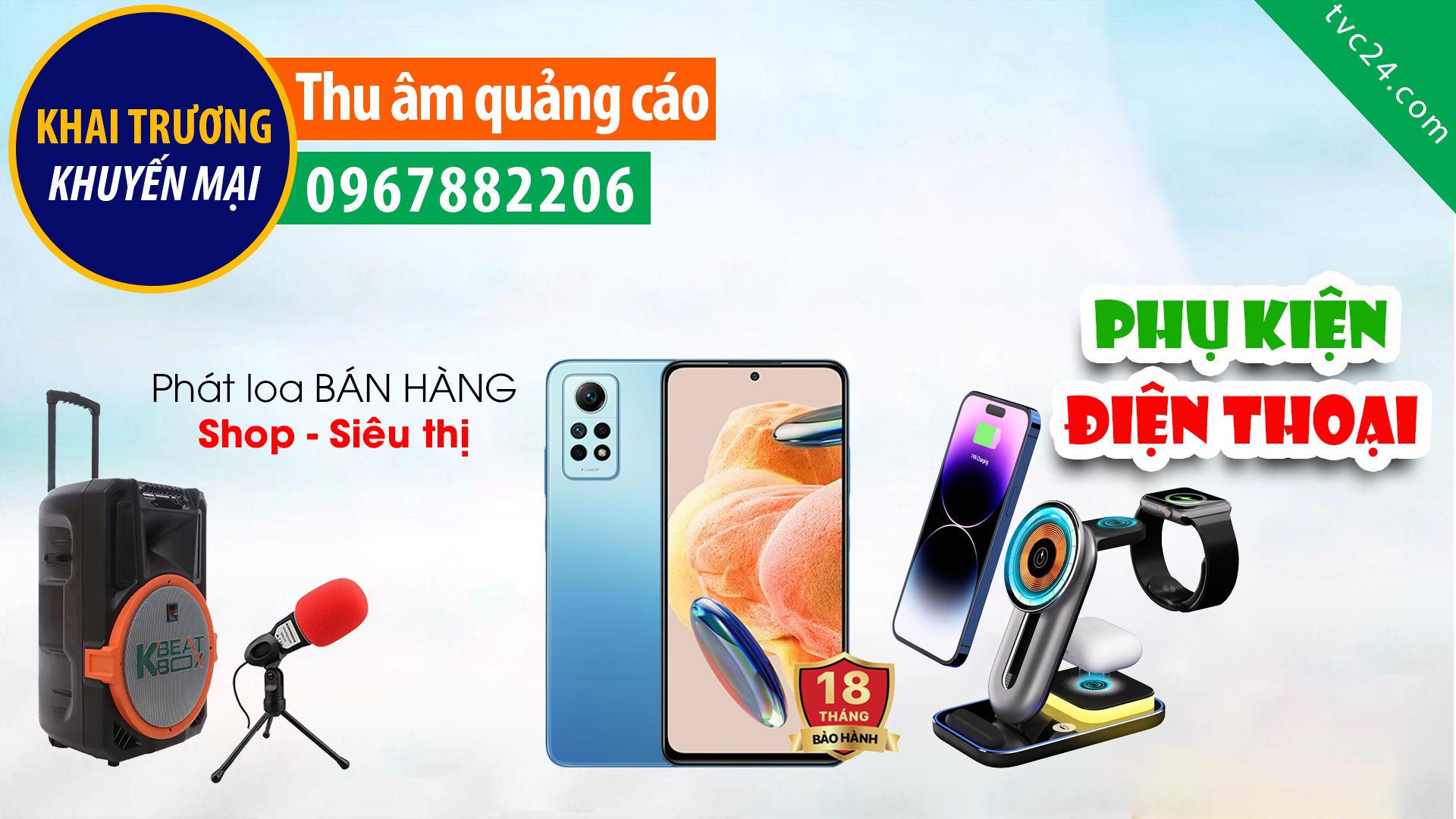 Thu âm Quảng cáo shop phụ kiện Công Quảng MC đọc Giảm giá Khuyến mại