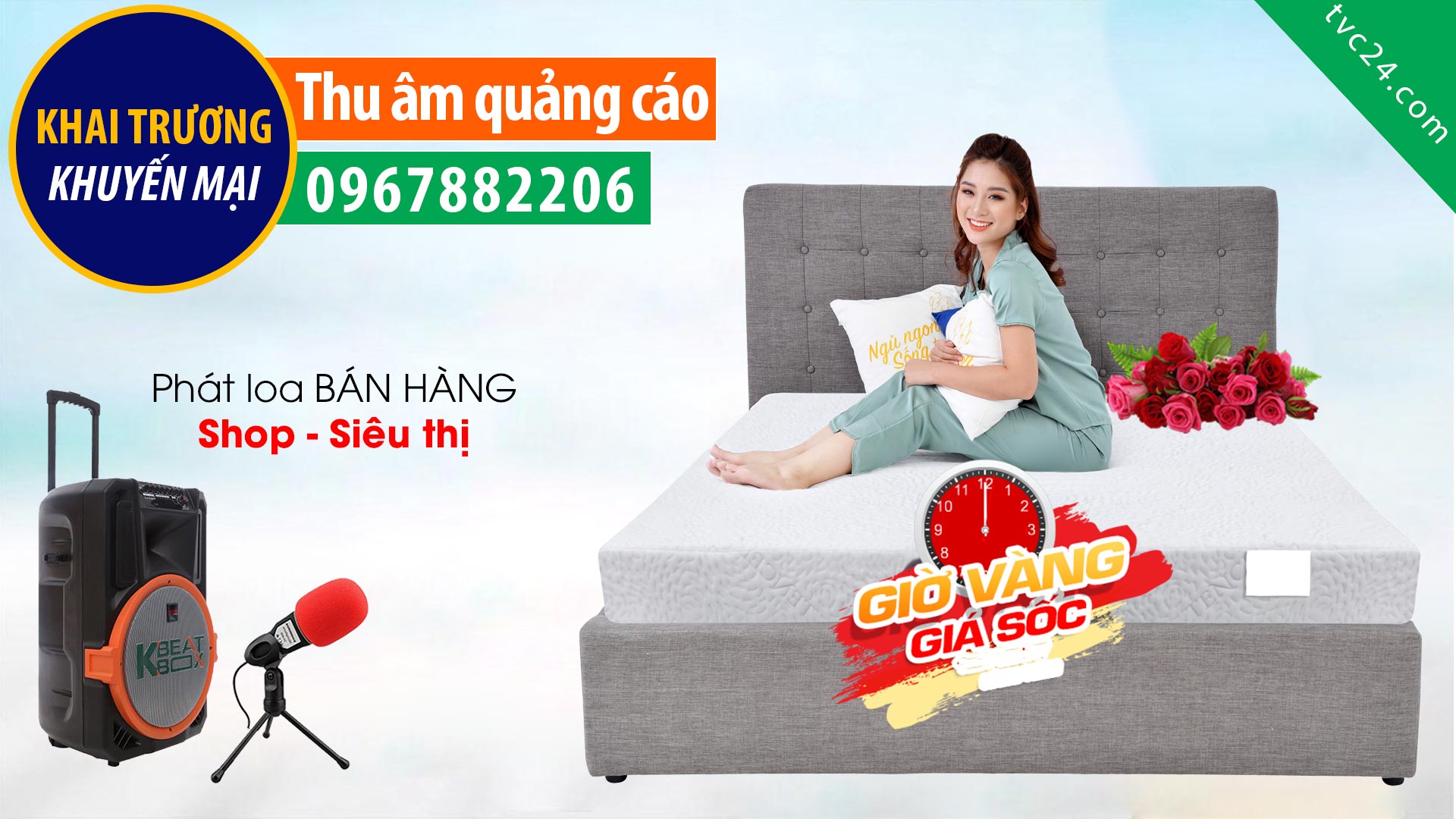 Thu âm Thiên Đường chăn ga gối Nệm