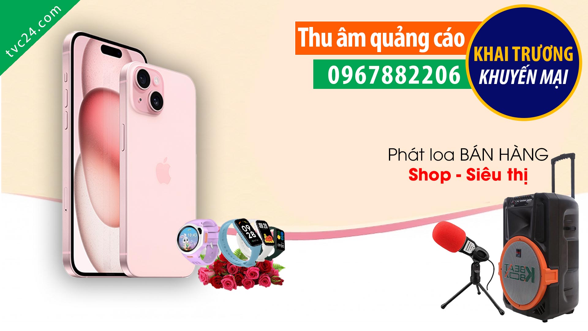 Thu âm quảng cáo cửa hàng điện thoại phụ kiện Mobile store