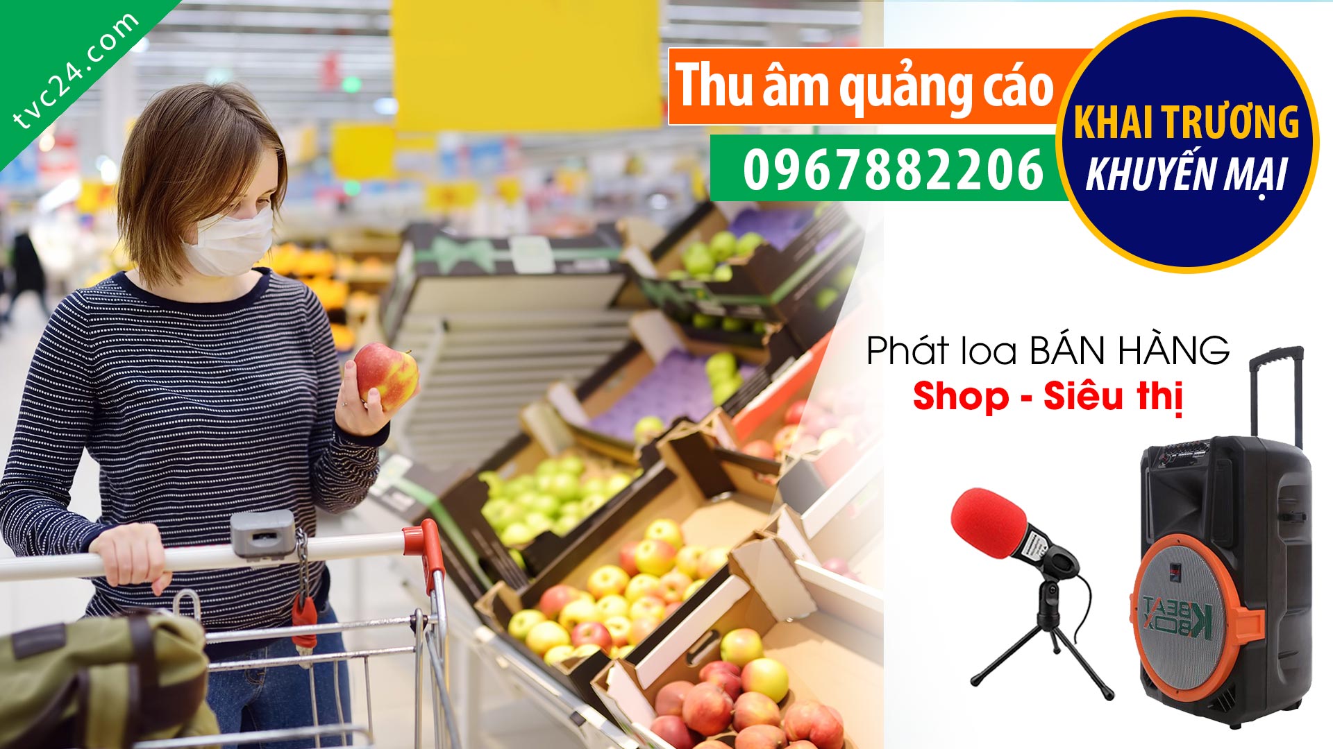 Thu âm Quảng cáo trung tâm mua sắm Tây Bắc Xanh MC nữ