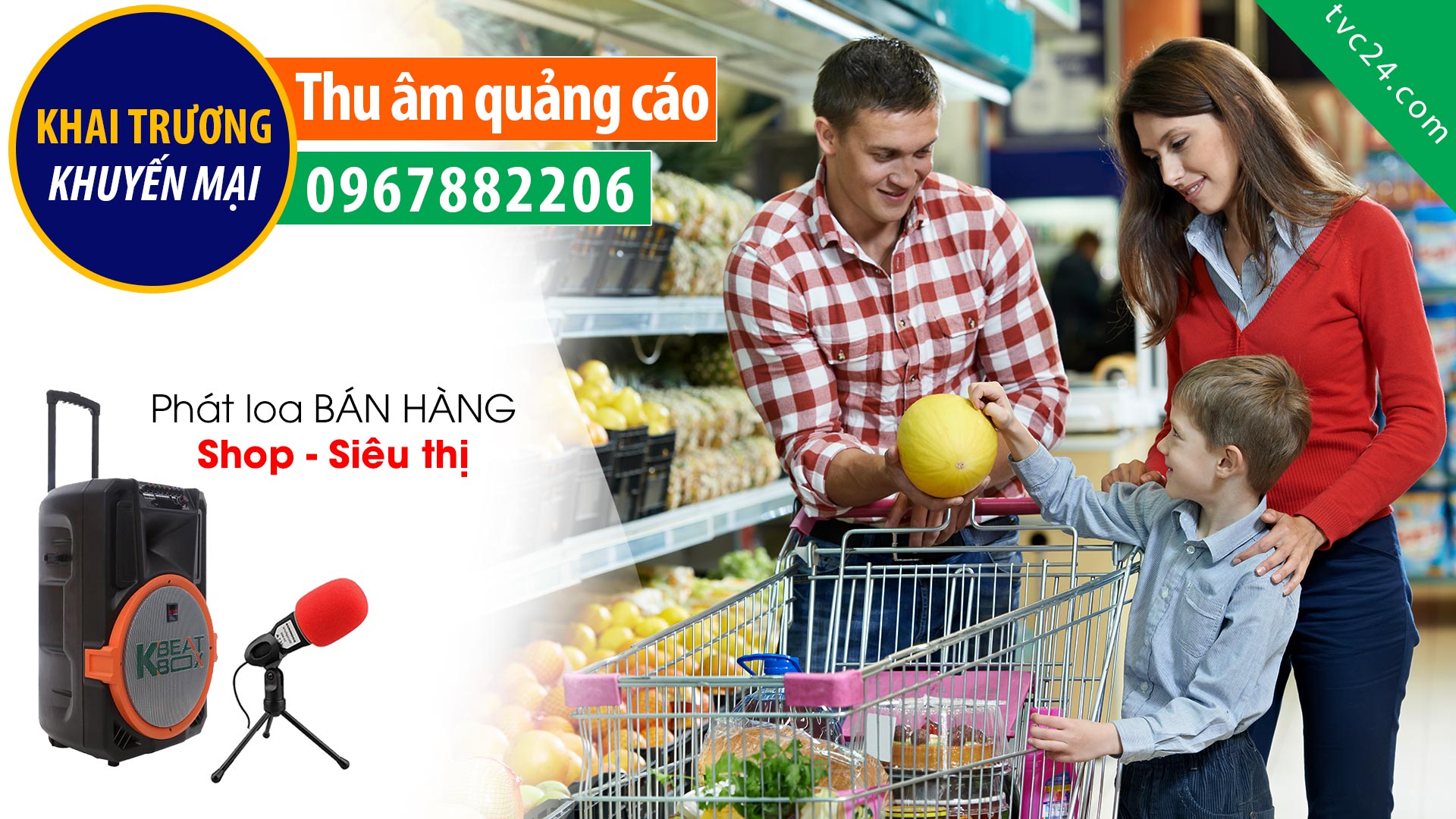 Thu âm quảng cáo khai trương siêu thị BB Mart MC nữ