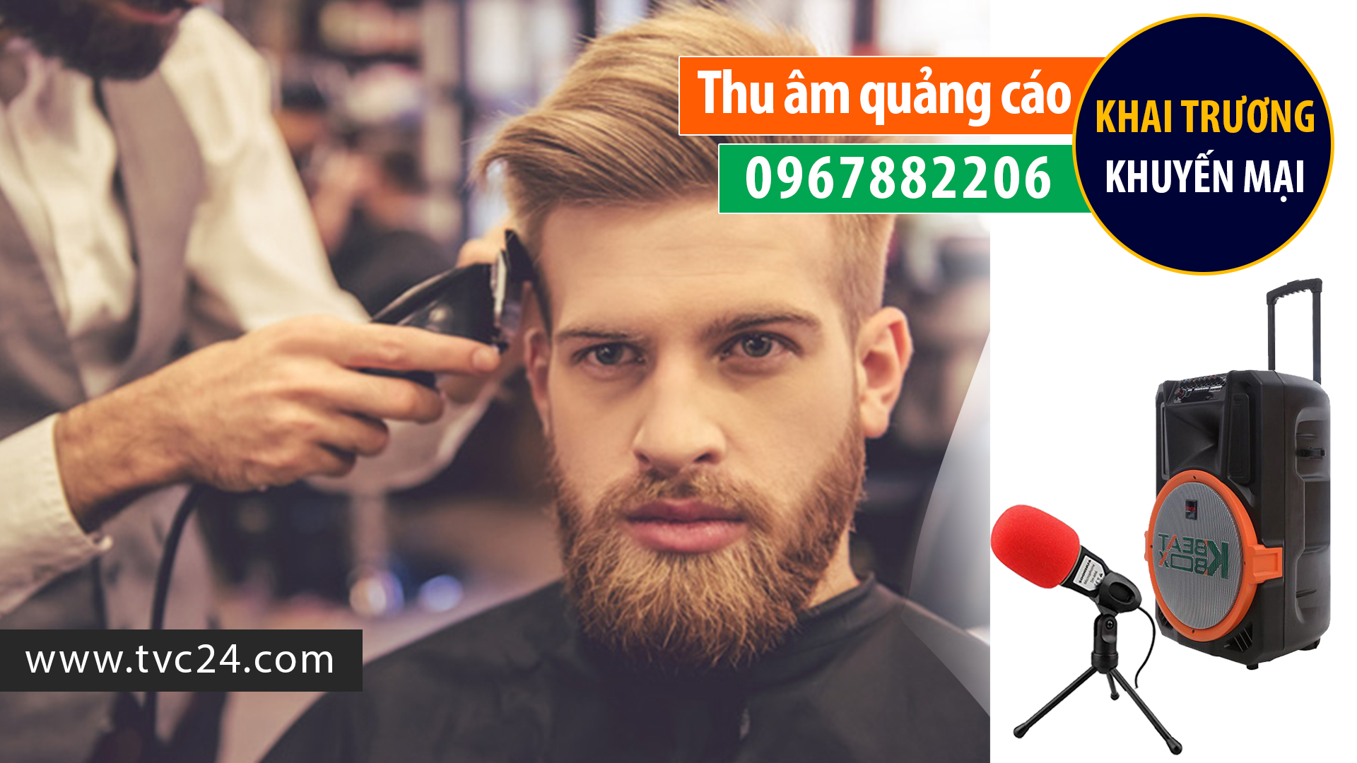 Thu âm quảng cáo ghi âm khai trương khuyến mại Hair Style Huynh Nguyễn
