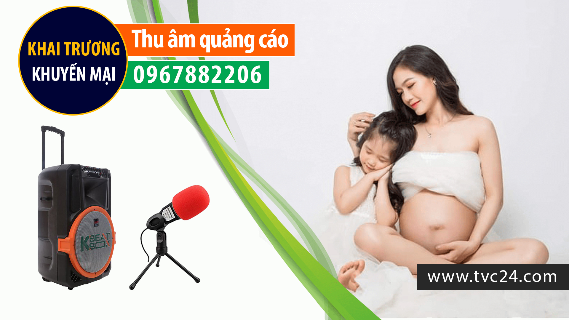 Thu âm quảng cáo ghi âm khai trương Spa mẹ và bé Mommy Care